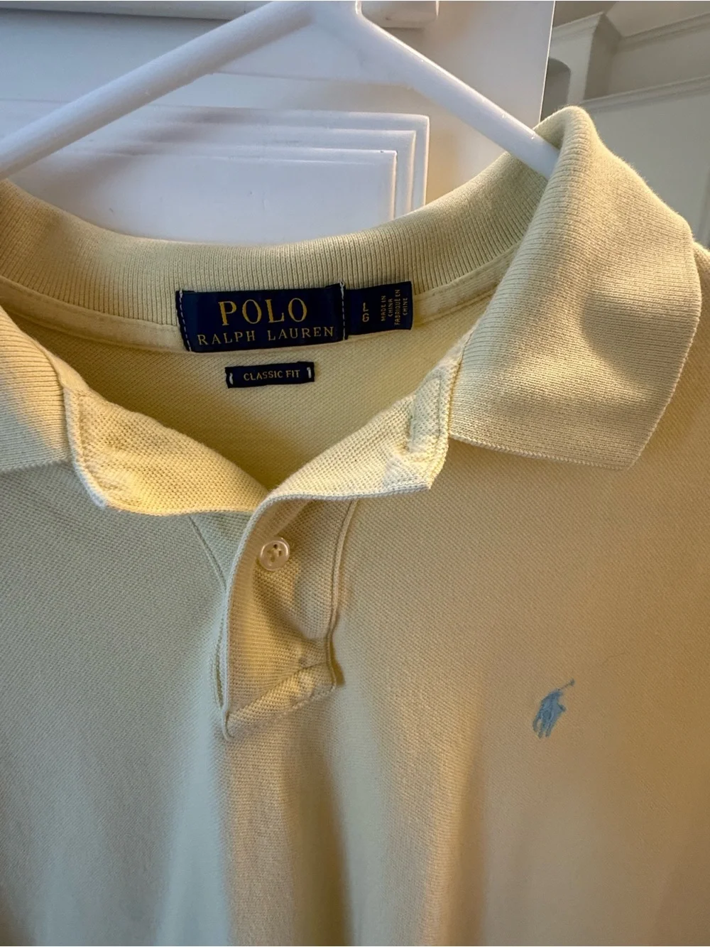 Ralph Lauren Light Yellow Polo Shirt with Blue Pony